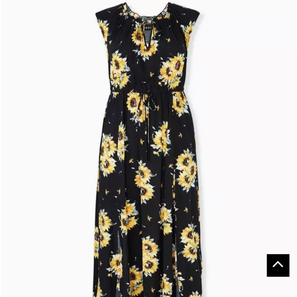 Torrid Yellow and Gold Cap Sleeve Sundress